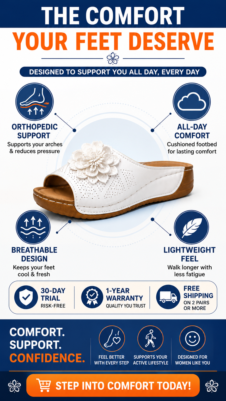 PetalWalk™ Orthopedic Sandals