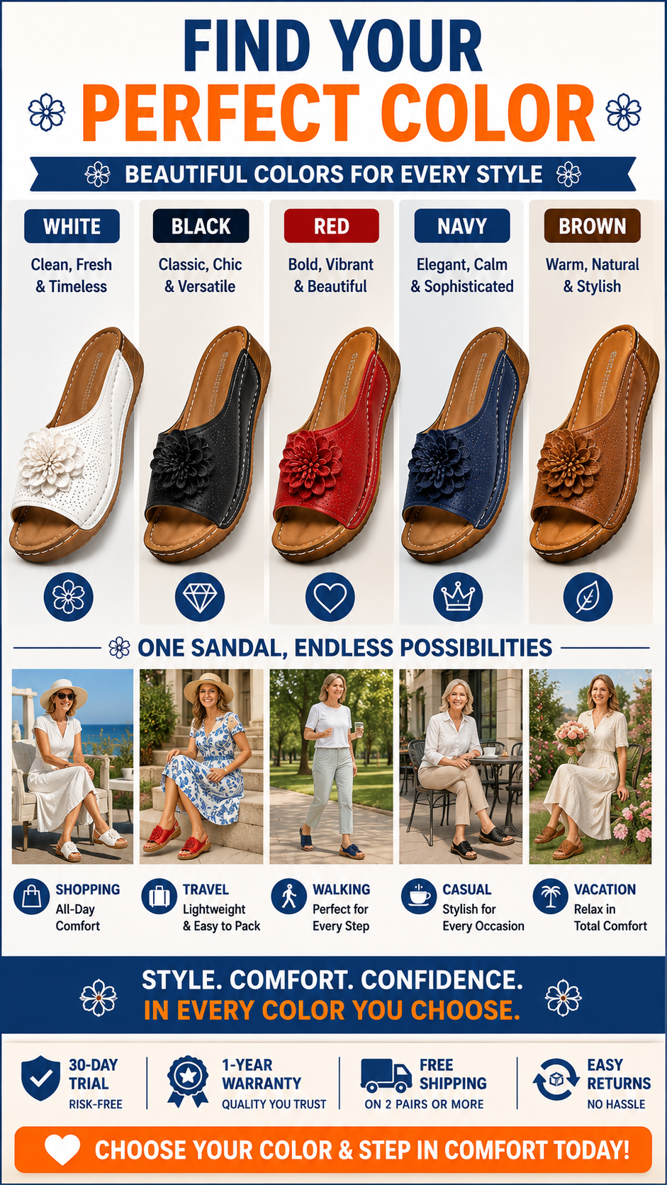 PetalWalk™ Orthopedic Sandals